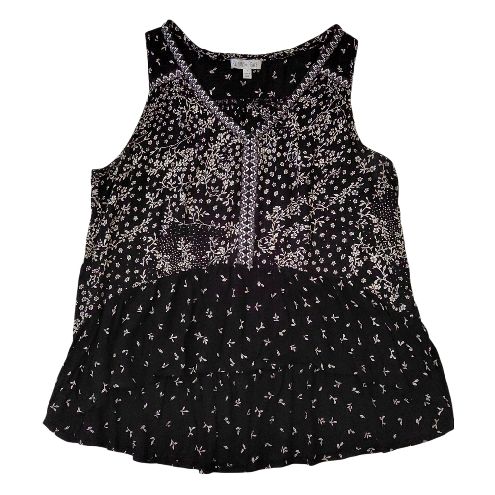 Patrons of Peace Black and White Floral Blouse